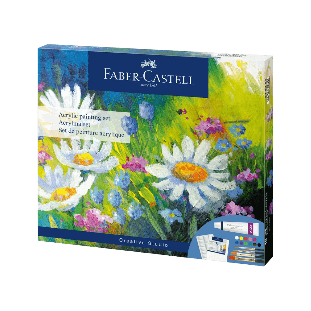 Faber-Castell - Set de peinture acrylique avec accessoires - 18 pièces